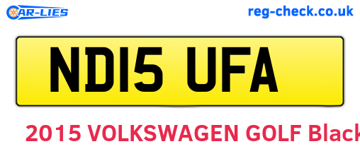 ND15UFA are the vehicle registration plates.
