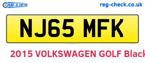 NJ65MFK are the vehicle registration plates.