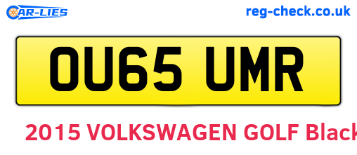 OU65UMR are the vehicle registration plates.