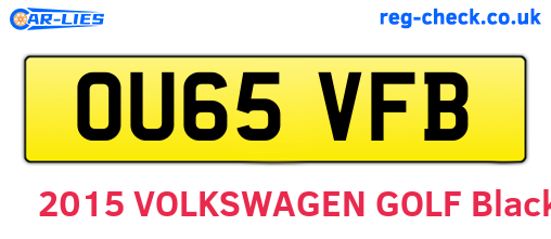 OU65VFB are the vehicle registration plates.