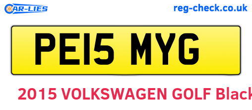 PE15MYG are the vehicle registration plates.