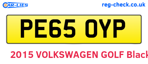 PE65OYP are the vehicle registration plates.