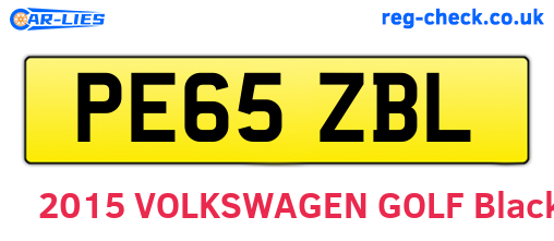 PE65ZBL are the vehicle registration plates.