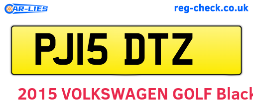PJ15DTZ are the vehicle registration plates.