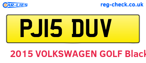 PJ15DUV are the vehicle registration plates.
