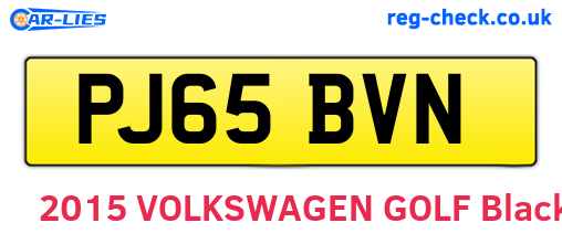 PJ65BVN are the vehicle registration plates.