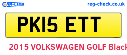 PK15ETT are the vehicle registration plates.