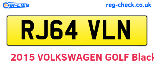 RJ64VLN are the vehicle registration plates.