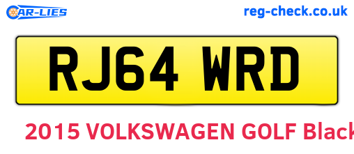 RJ64WRD are the vehicle registration plates.