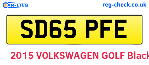 SD65PFE are the vehicle registration plates.
