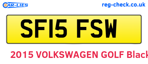 SF15FSW are the vehicle registration plates.