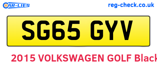 SG65GYV are the vehicle registration plates.