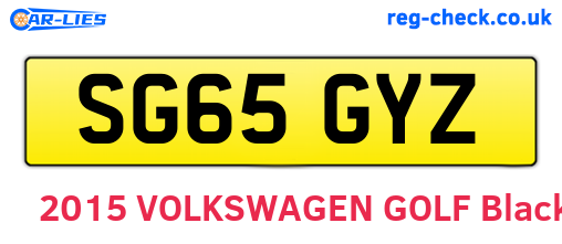 SG65GYZ are the vehicle registration plates.