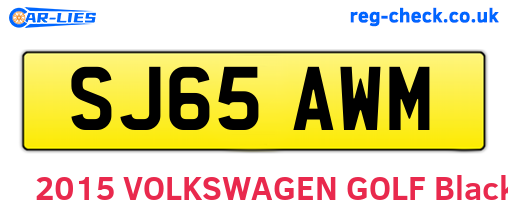 SJ65AWM are the vehicle registration plates.