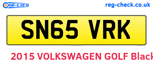 SN65VRK are the vehicle registration plates.