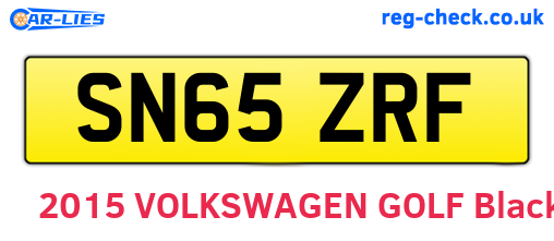 SN65ZRF are the vehicle registration plates.
