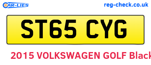 ST65CYG are the vehicle registration plates.