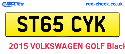 ST65CYK are the vehicle registration plates.