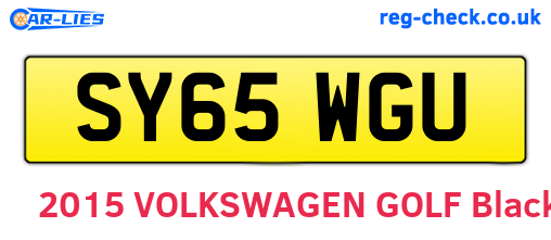 SY65WGU are the vehicle registration plates.