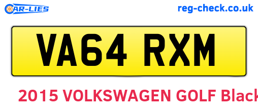 VA64RXM are the vehicle registration plates.