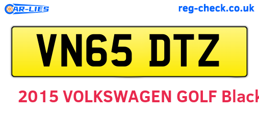 VN65DTZ are the vehicle registration plates.