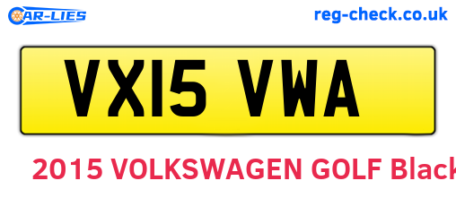 VX15VWA are the vehicle registration plates.