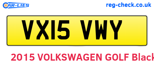 VX15VWY are the vehicle registration plates.