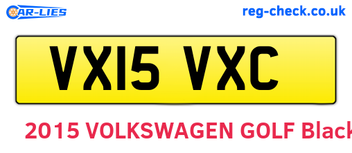 VX15VXC are the vehicle registration plates.