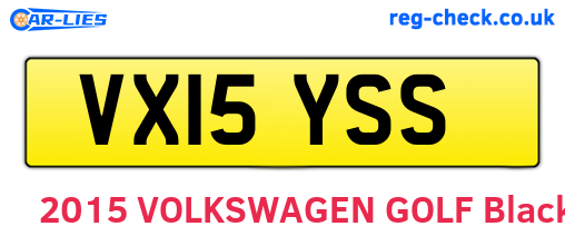 VX15YSS are the vehicle registration plates.