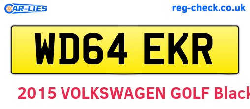WD64EKR are the vehicle registration plates.