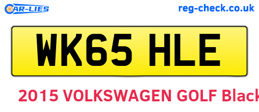 WK65HLE are the vehicle registration plates.