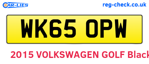 WK65OPW are the vehicle registration plates.