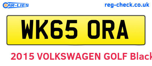 WK65ORA are the vehicle registration plates.