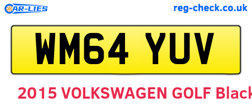 WM64YUV are the vehicle registration plates.
