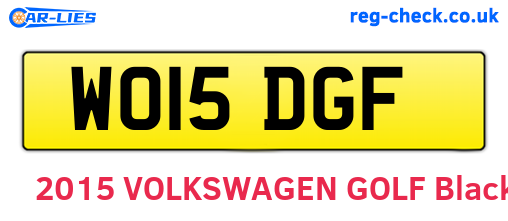 WO15DGF are the vehicle registration plates.