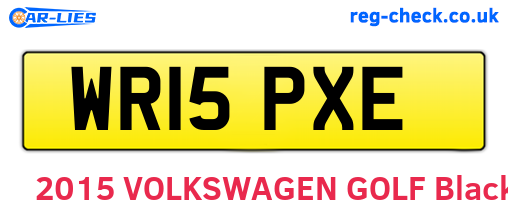 WR15PXE are the vehicle registration plates.
