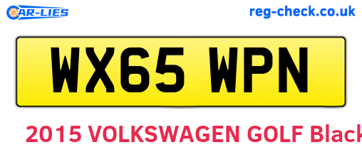 WX65WPN are the vehicle registration plates.