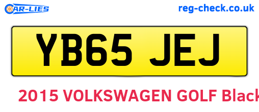 YB65JEJ are the vehicle registration plates.