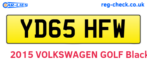 YD65HFW are the vehicle registration plates.