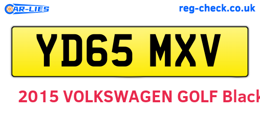 YD65MXV are the vehicle registration plates.