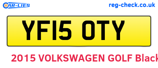 YF15OTY are the vehicle registration plates.