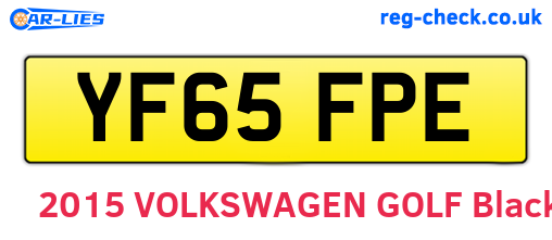 YF65FPE are the vehicle registration plates.
