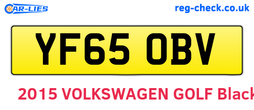 YF65OBV are the vehicle registration plates.