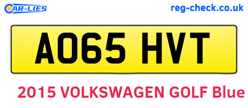 AO65HVT are the vehicle registration plates.