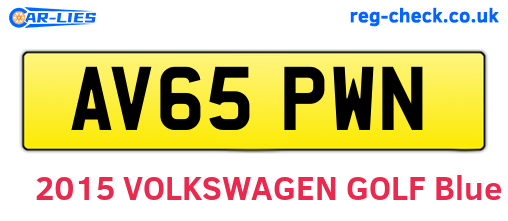AV65PWN are the vehicle registration plates.
