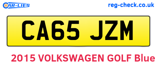 CA65JZM are the vehicle registration plates.