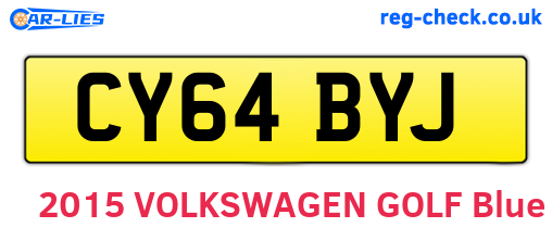 CY64BYJ are the vehicle registration plates.