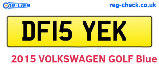 DF15YEK are the vehicle registration plates.