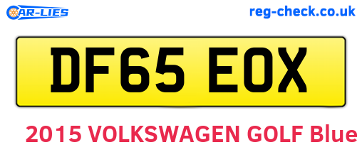 DF65EOX are the vehicle registration plates.