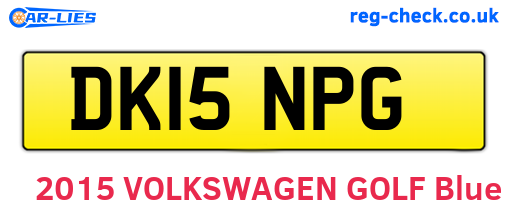 DK15NPG are the vehicle registration plates.